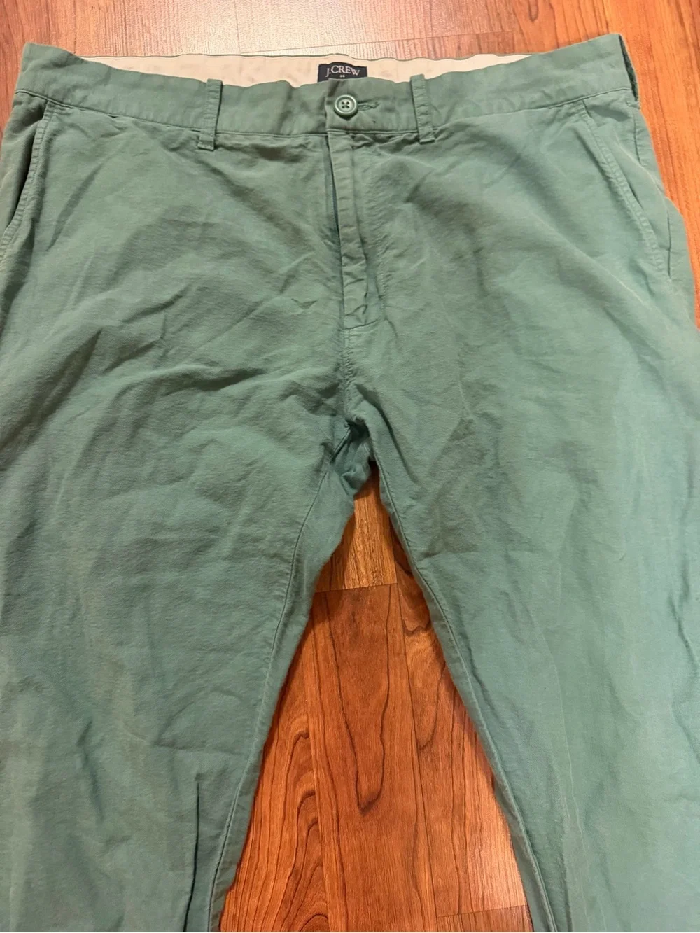 J. Crew The Driggs Chino Pants low rise slim, tailored green size 33x32